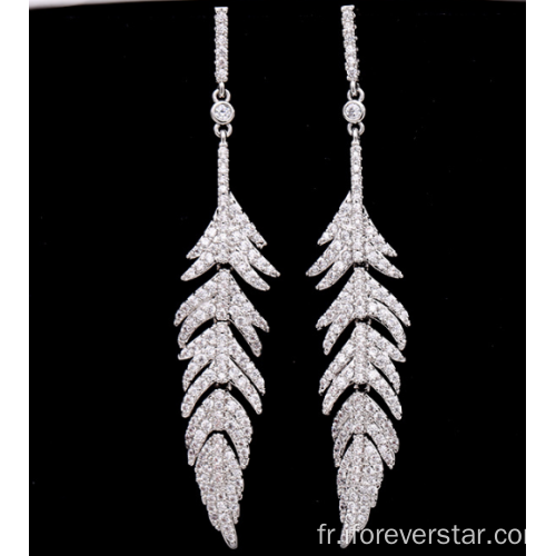 CZ Bar Boucle d&#39;oreille en argent sterling plaqué or